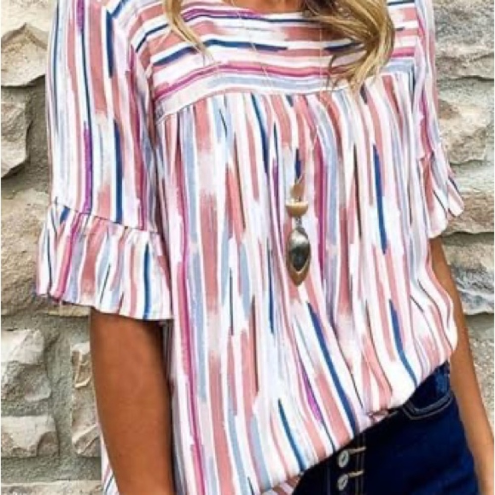 Striped Multicolor Women's Top 2x like new!